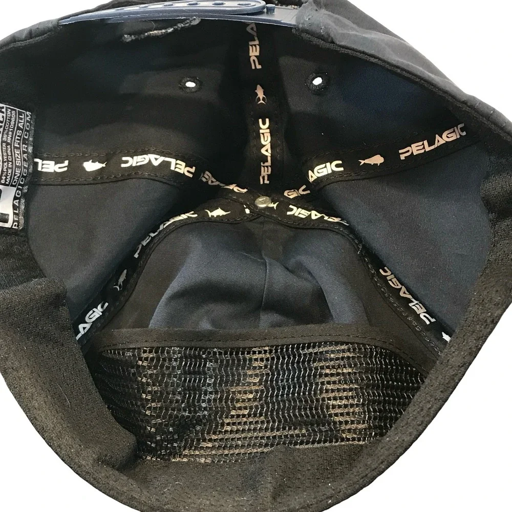 Pelagic High Performance Snapback Fishing Cap‎ Black One Size Fits All